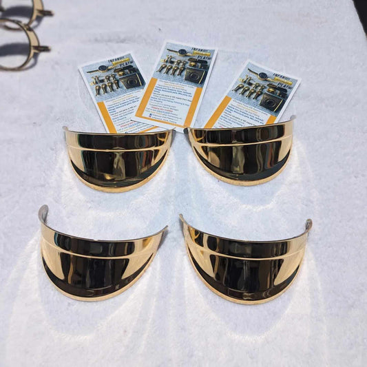 Impala 5-3/4" headlight visors Triple 24k Gold plated