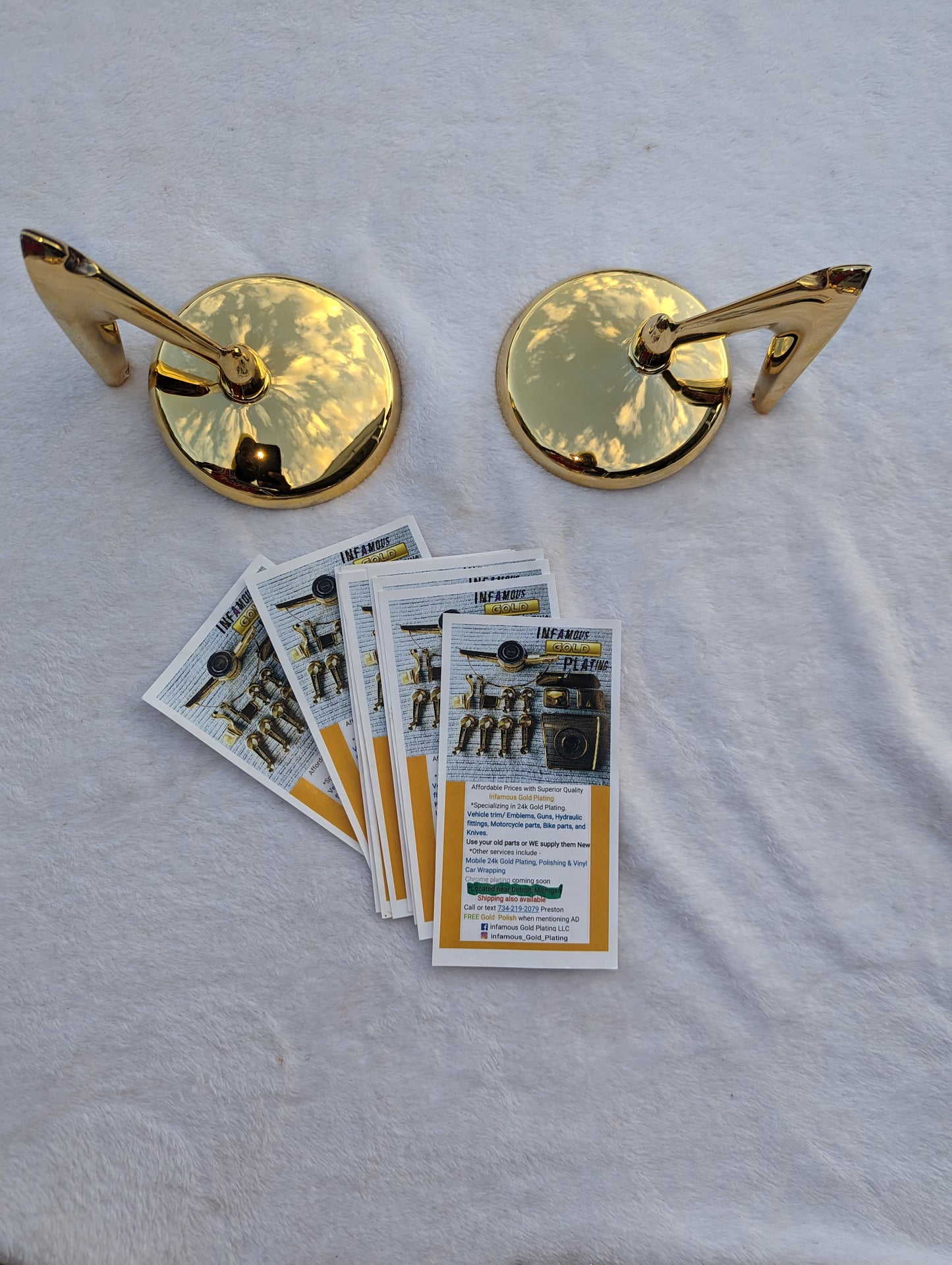 Impala outside Mirror set Triple 24k Gold plated