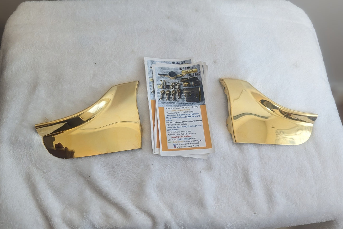 impala fender skirt guards (2) 24k Gold Plated