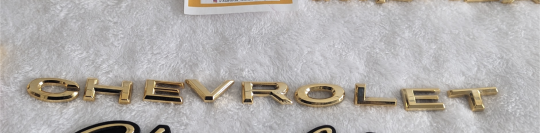 Impala " Chevrolet " letters Triple 24k Gold plated