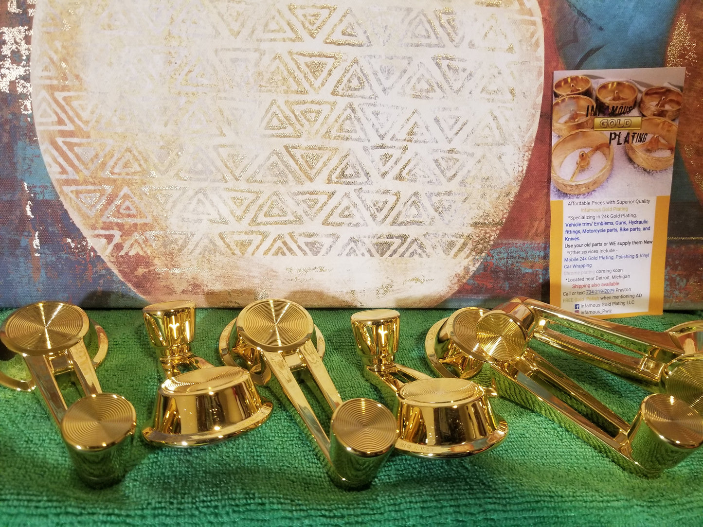 impala interior window cranks 6x 24k Gold