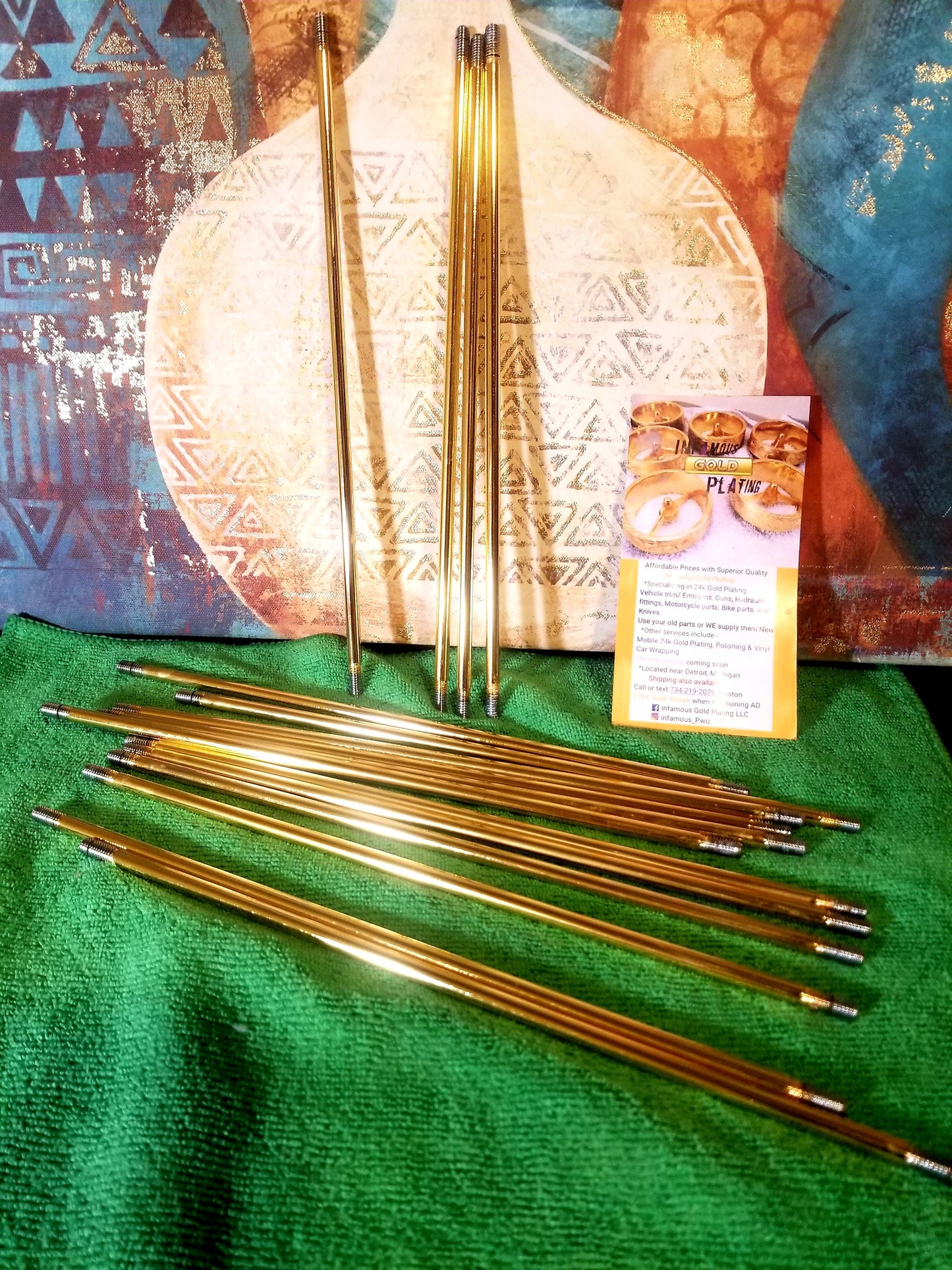 tank rods 4x Triple 24k Gold plated