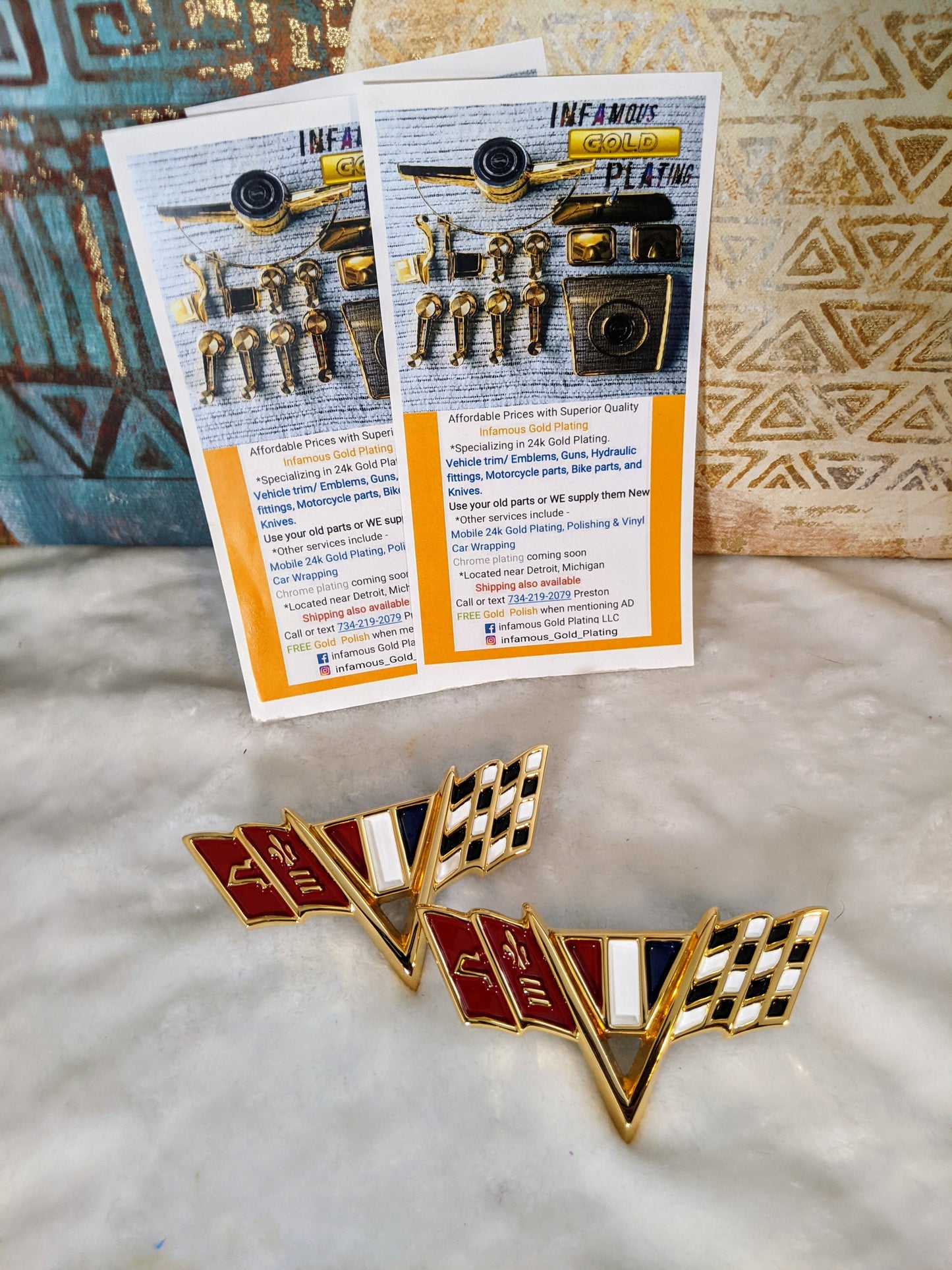 impala flags 2x Triple 24k Gold plated