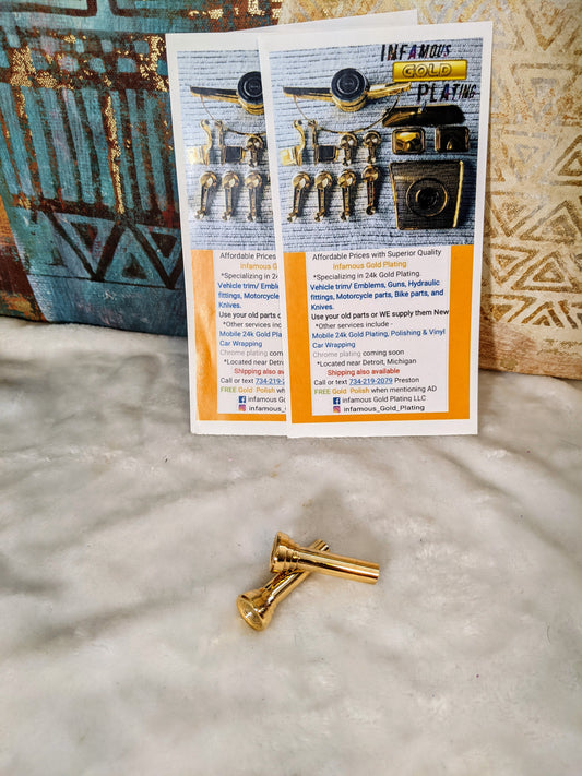 Door lock knobs Triple 24k Gold plated 2x