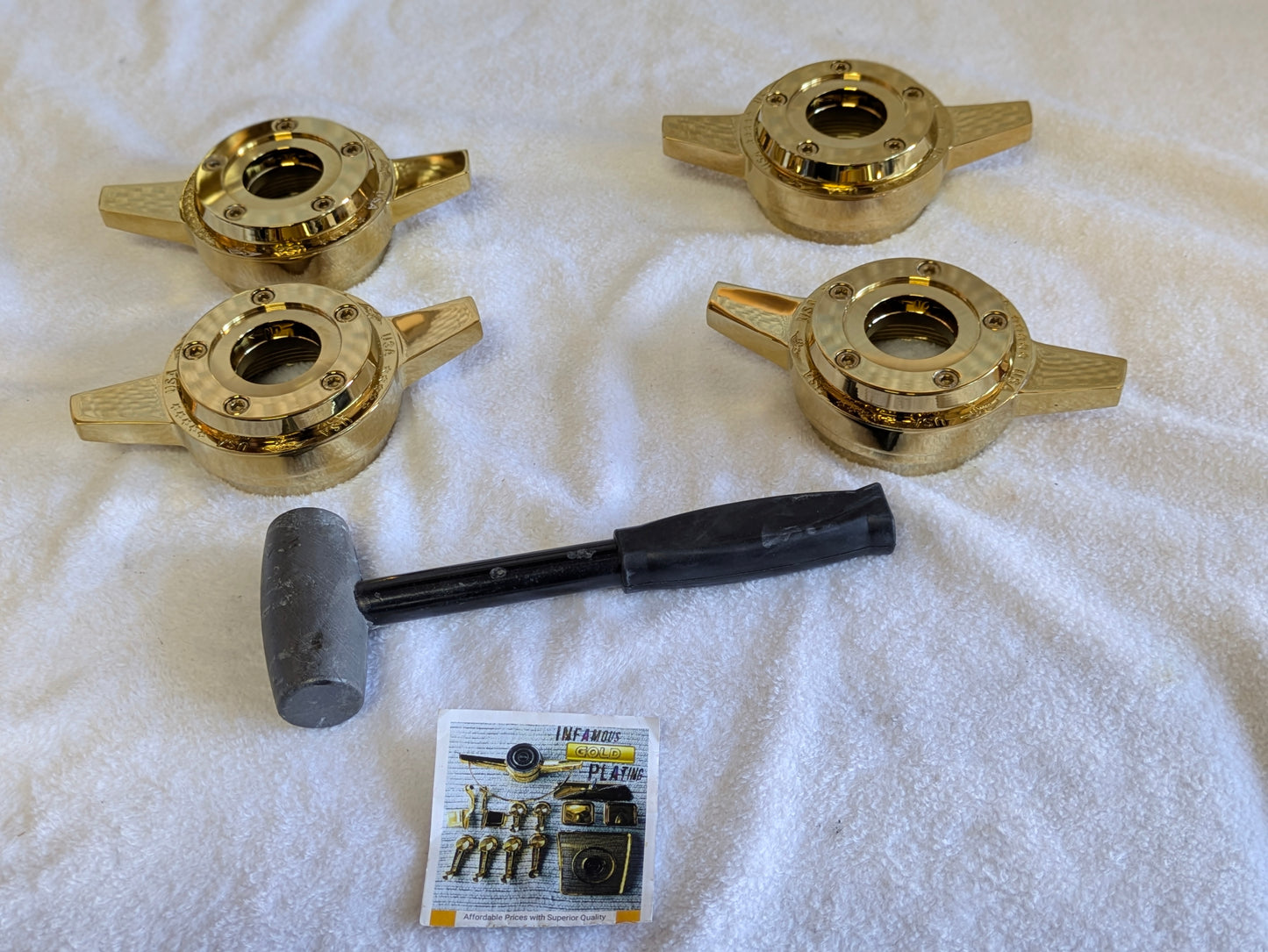 13x7 All Gold Reverse Wire Wheels set