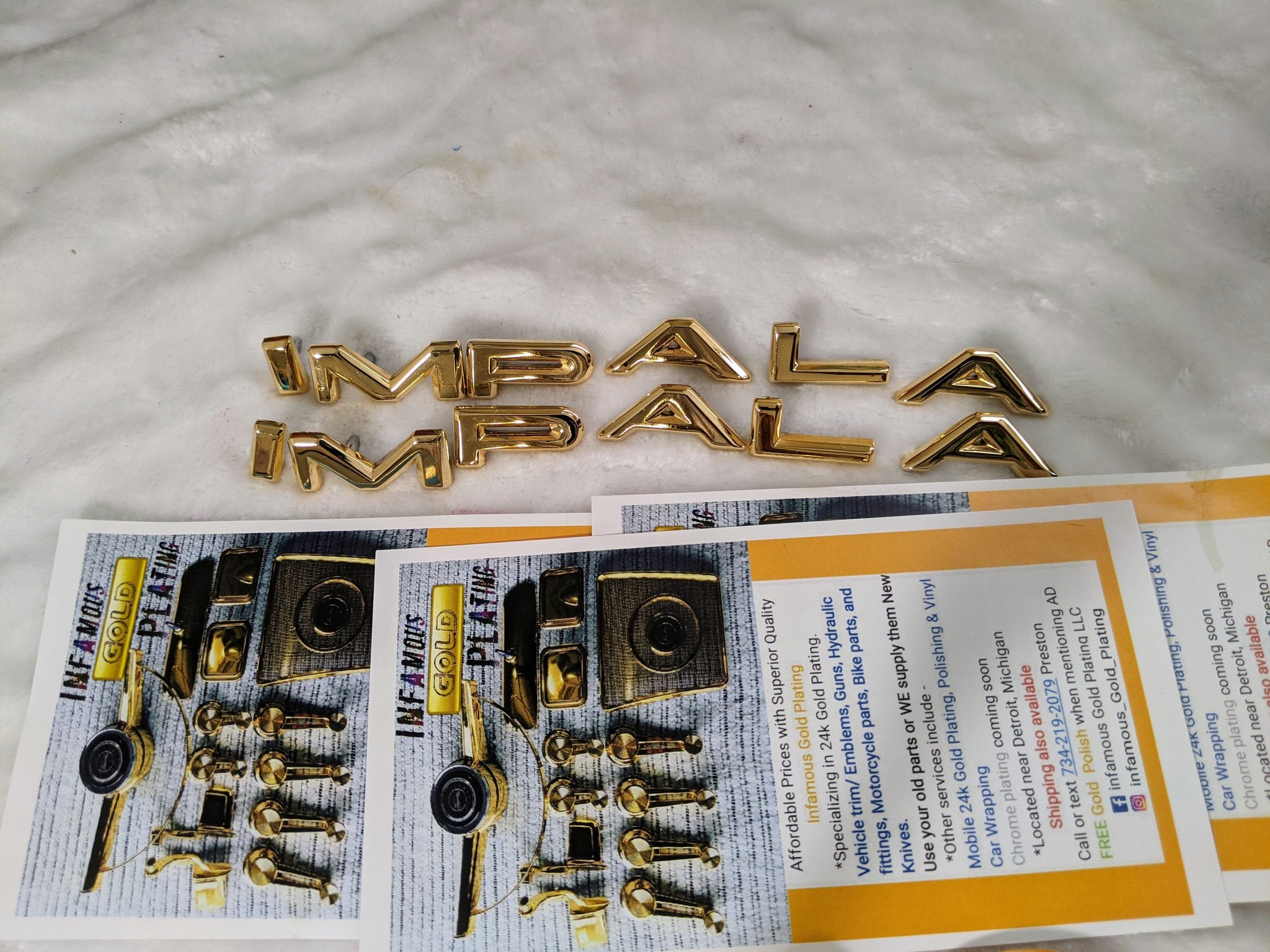 24k Gold impala letters set – Infamous Gold Plating
